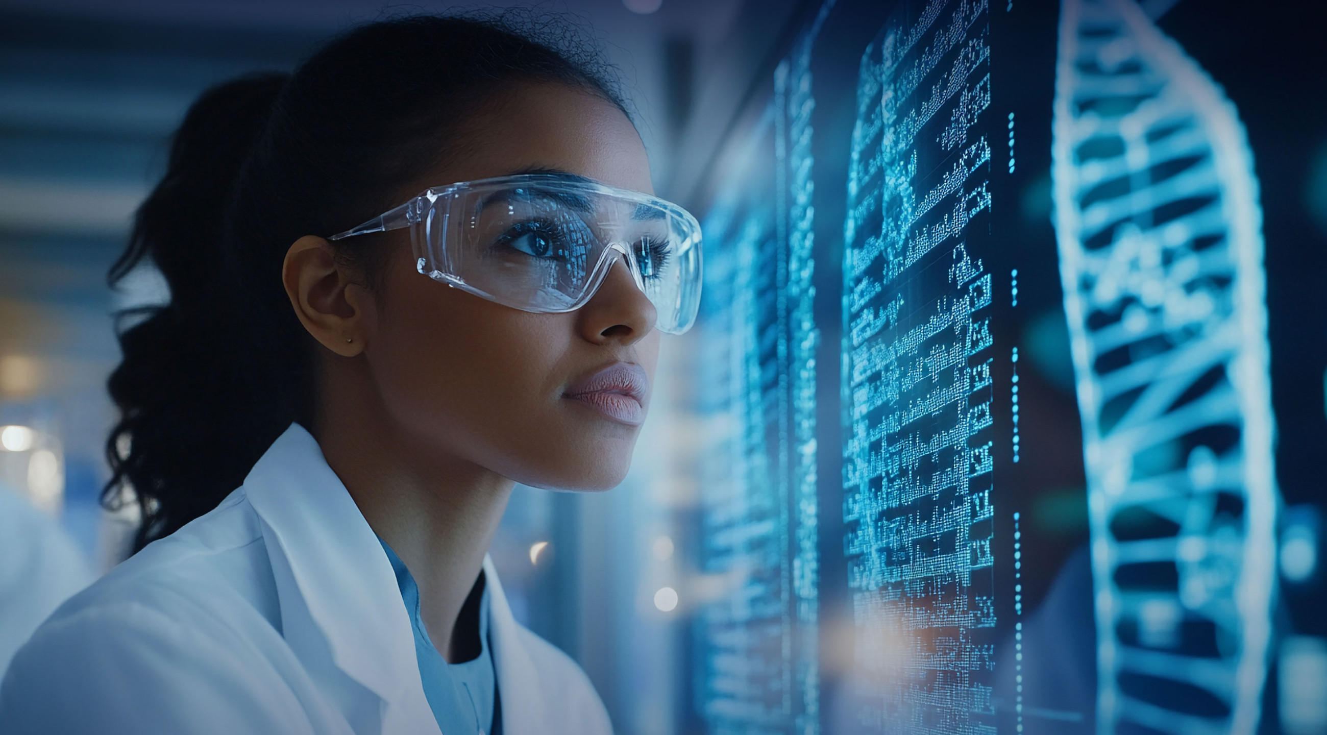 Scientist looking at DNA