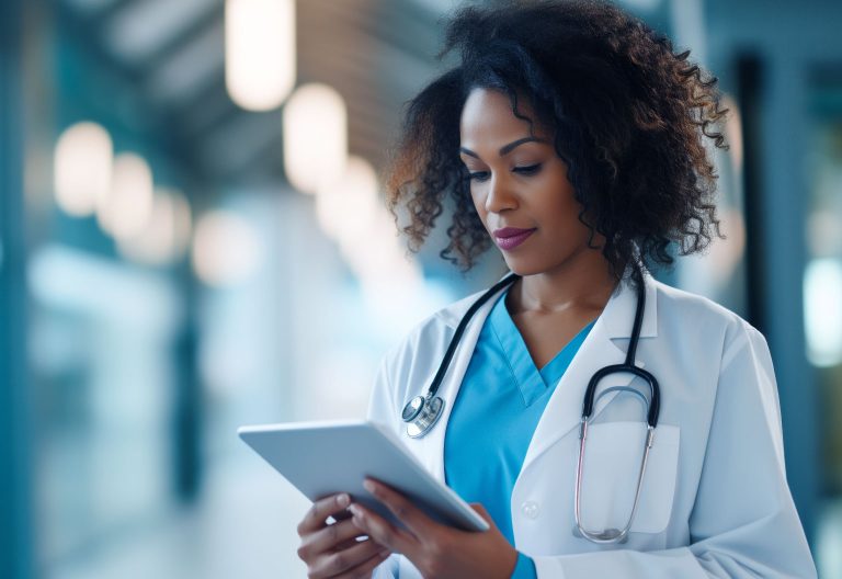 Doctor reading medical notes